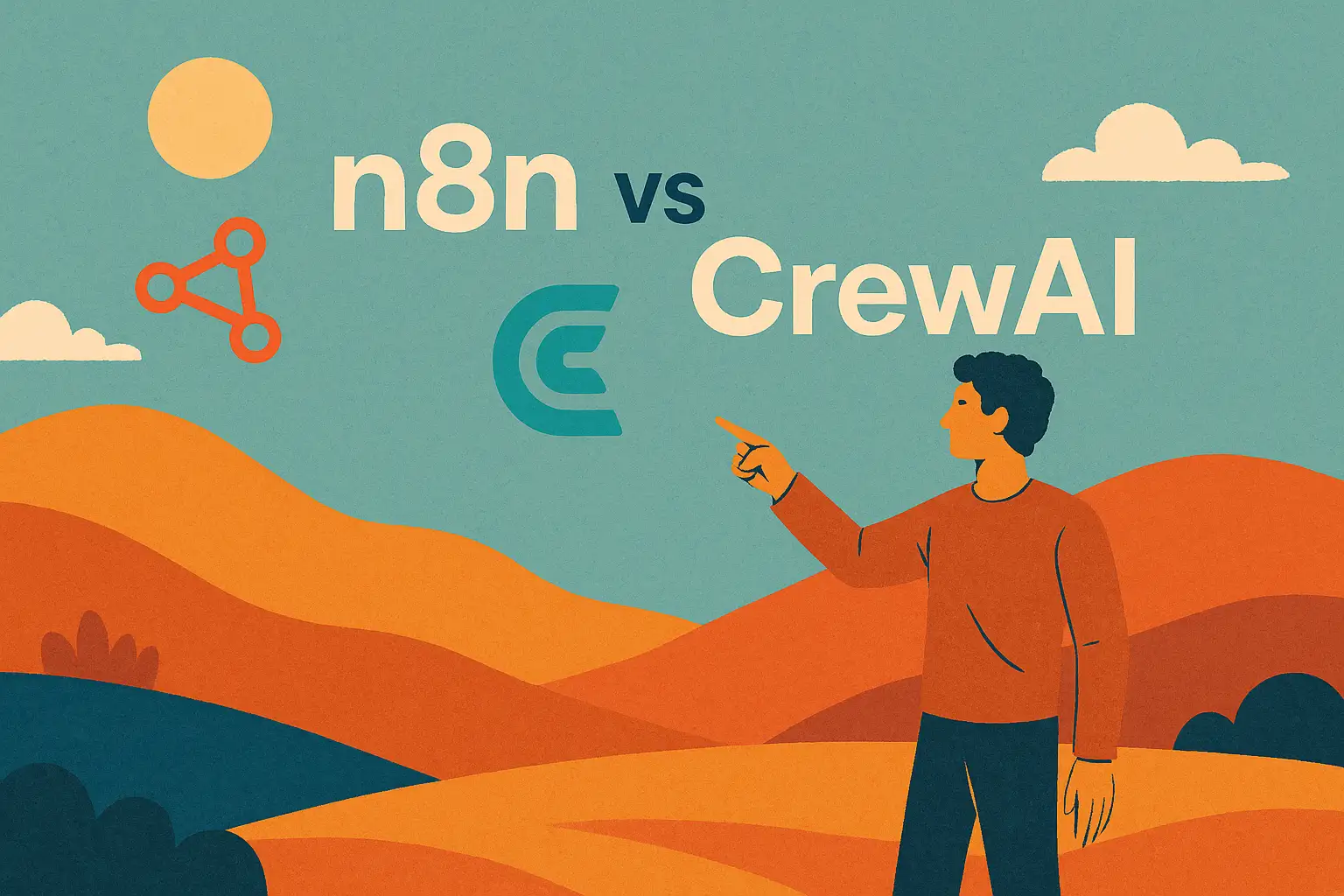 Comparison between n8n and CrewAI for orchestrating AI agents