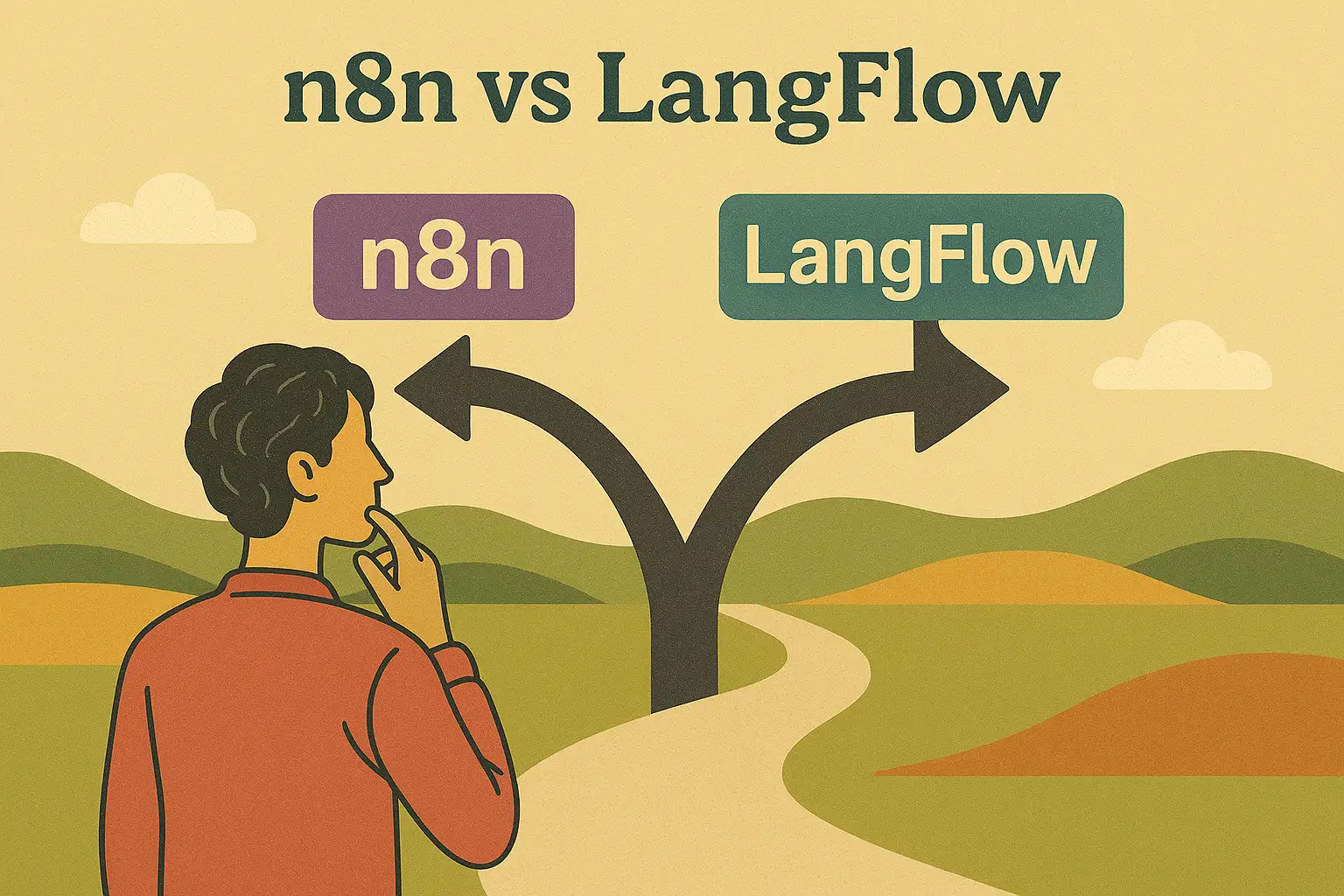Comparison between n8n and LangFlow for building LLM applications
